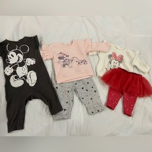 Left to right: 3-6m, 0-3m, NB Disney romper and sets